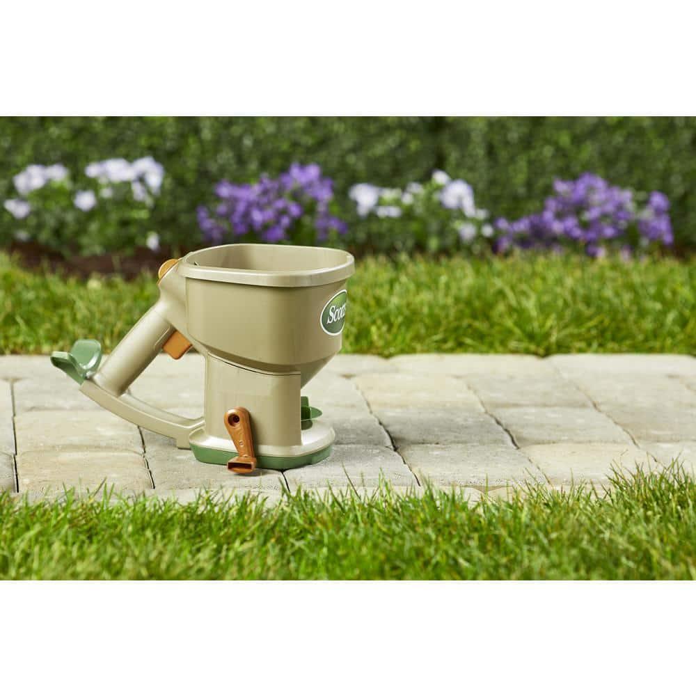 Handheld Broadcast Spreader Holds1,500 sq.ft. Seed Fertilizer Salt Ice Melt