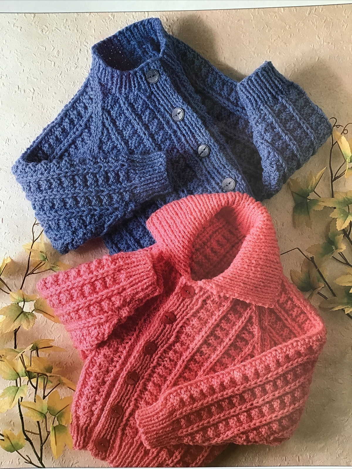 Vintage Knitting Pattern Chunky for Children’s Cardigans 4 Sizes 22-28 (314)