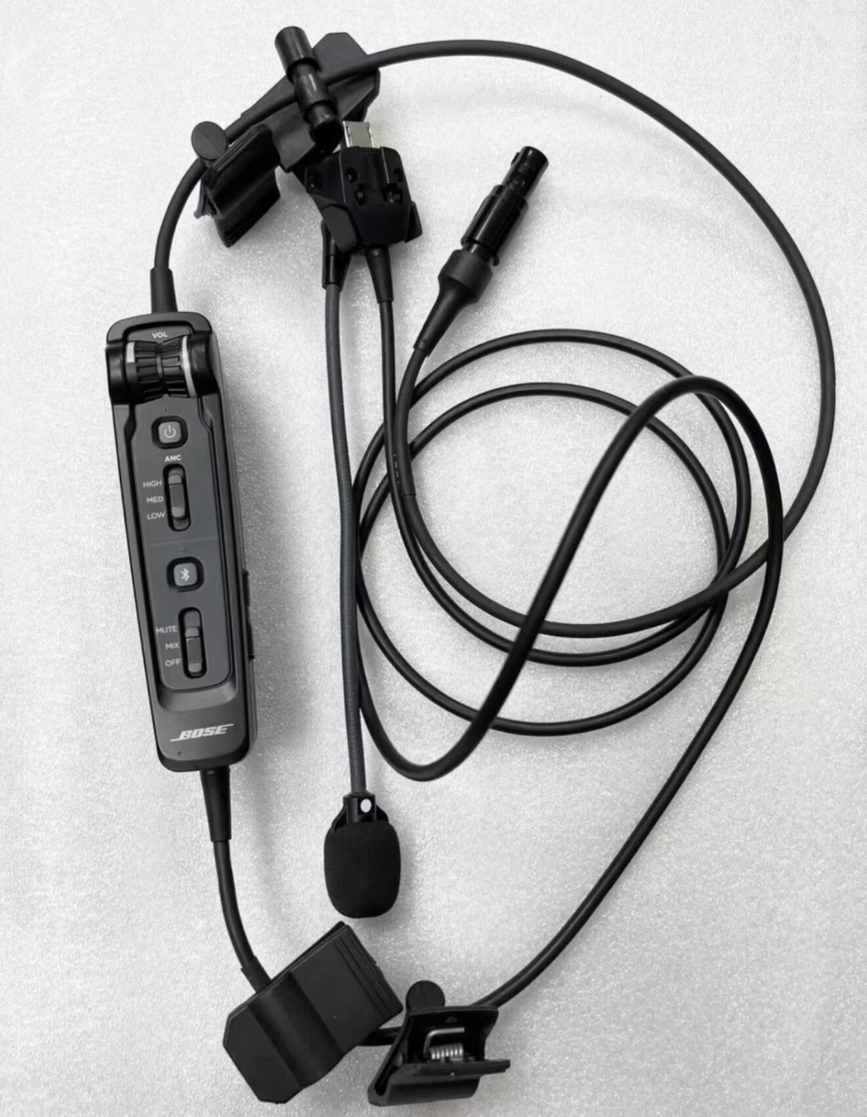Bose A30 Aviation Headset with Bluetooth Control Module Mic 6 Pin LEMO Plug