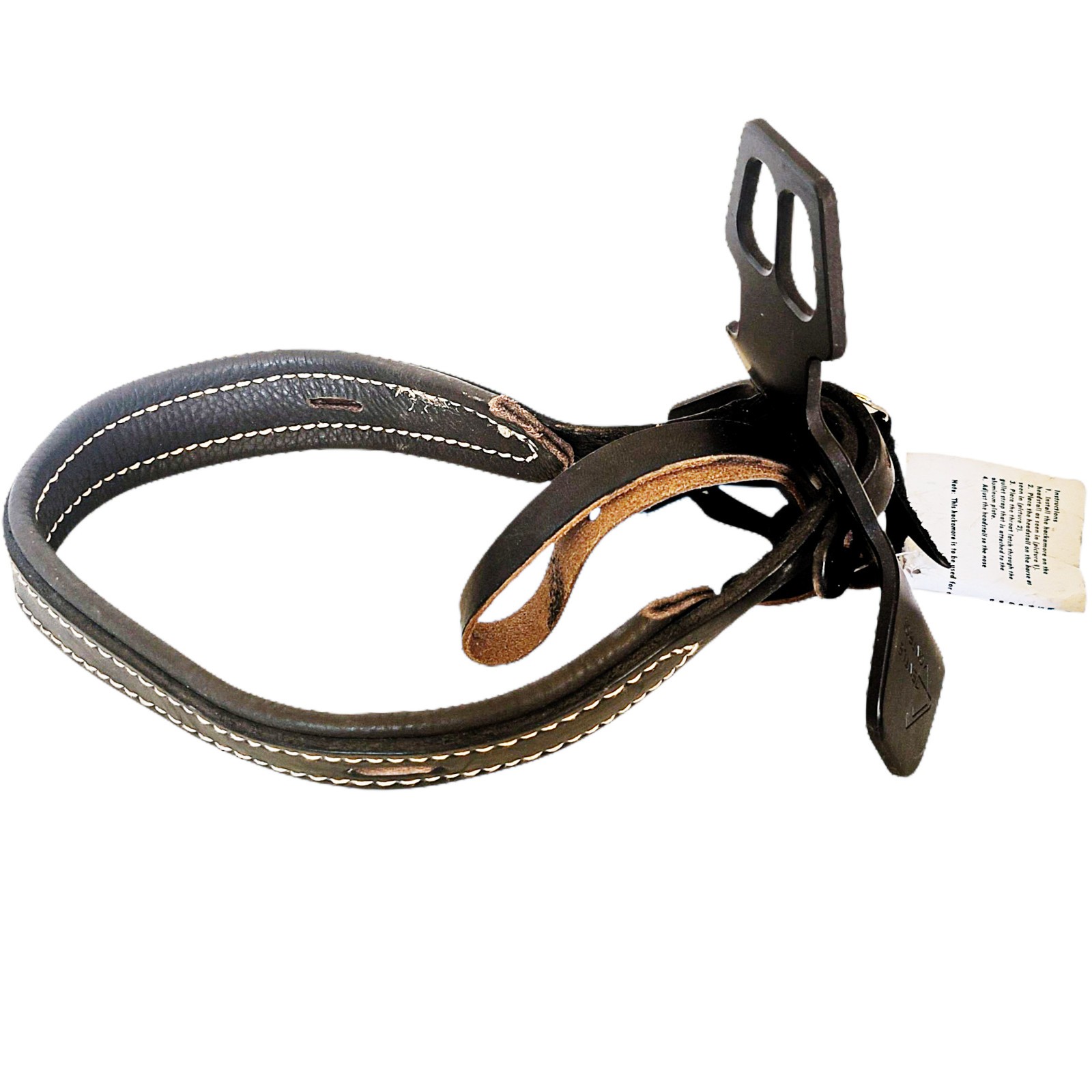 Smooth Black Leather Gentle Control Mule Donkey Horse Hackamore Bitless Bridle
