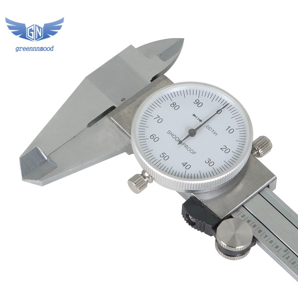 6"/0.001" Premium Precision Dial Calipers Stainless Steel Shockproof 2 Pack