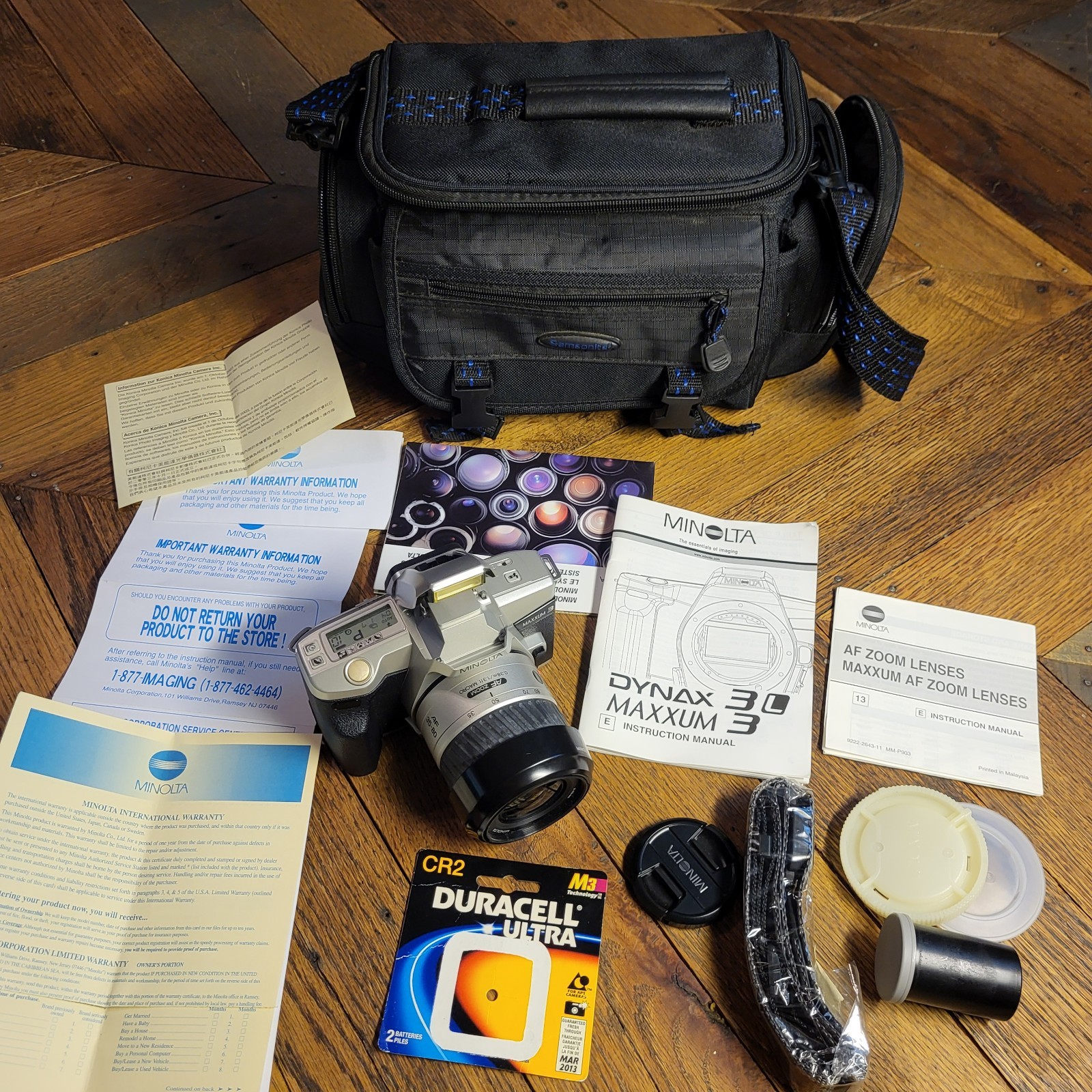 Minolta Maxxum 3 ~ 35mm AF 35-80 Film Camera,Samsonite Bag, Manual ~ Tested Good