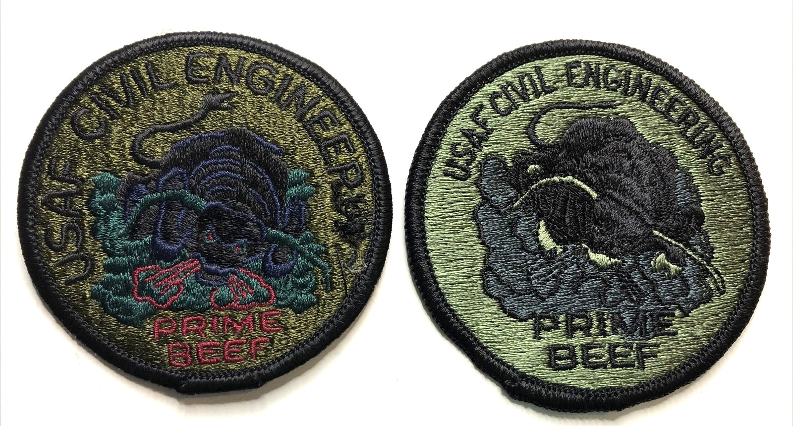 US AIR FORCE patch -Lot of 2 -Civil Engineering- 3"