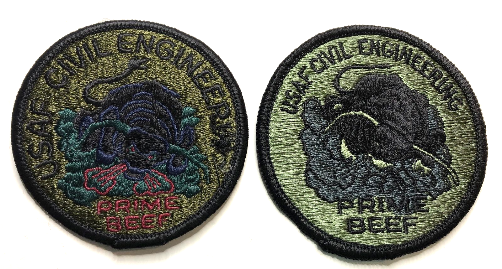 US AIR FORCE patch -Lot of 2 -Civil Engineering- 3"