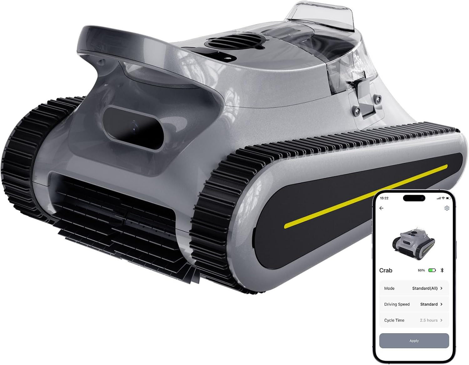Robotic Pool Cleaner Pool Vacuum 45,000Pa Suction Wall Climbing 3 Cleaning Modes