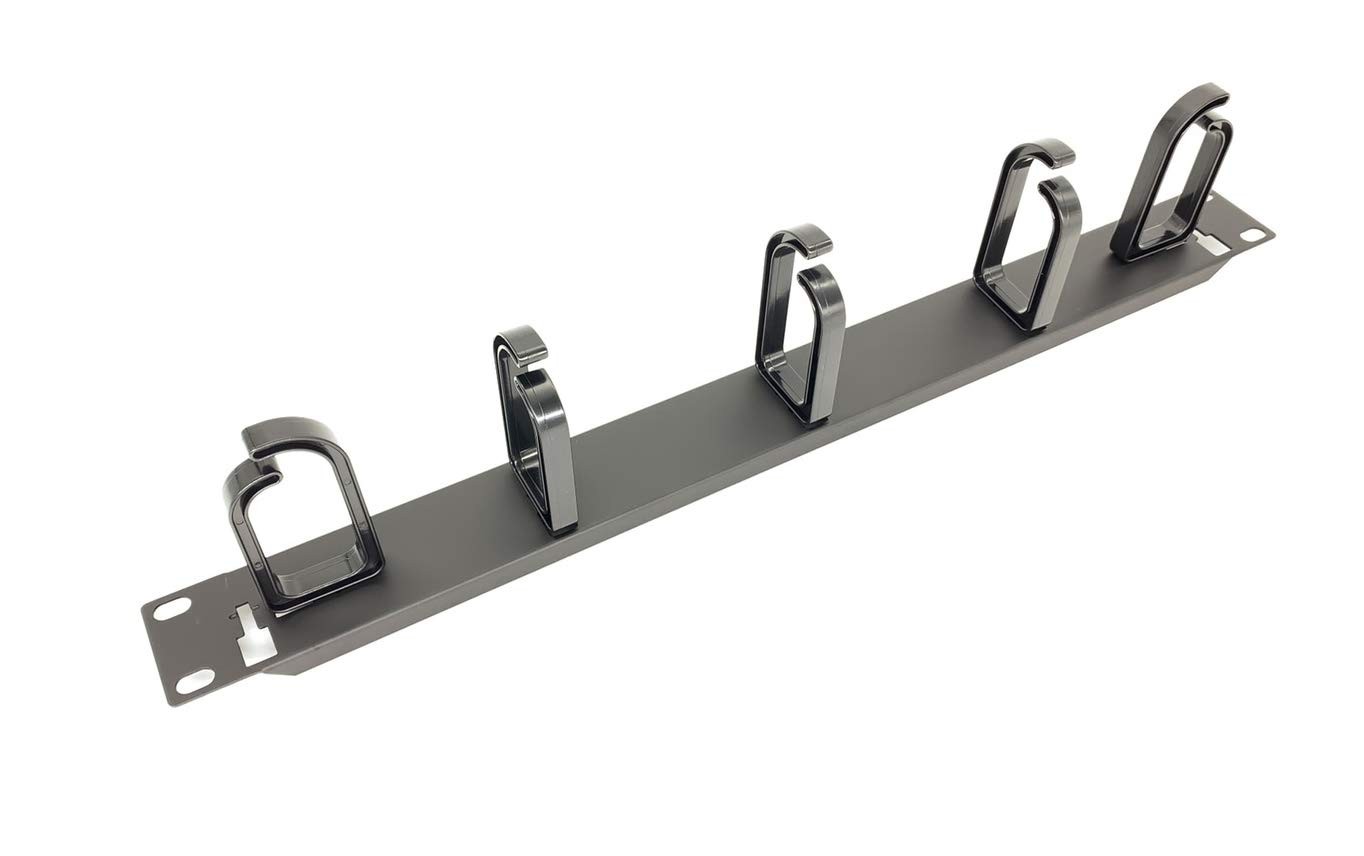 - 5 Pack 1U 19” Server Rack Cable Management Panel w/D-Ring Hooks - 1U Horizo...