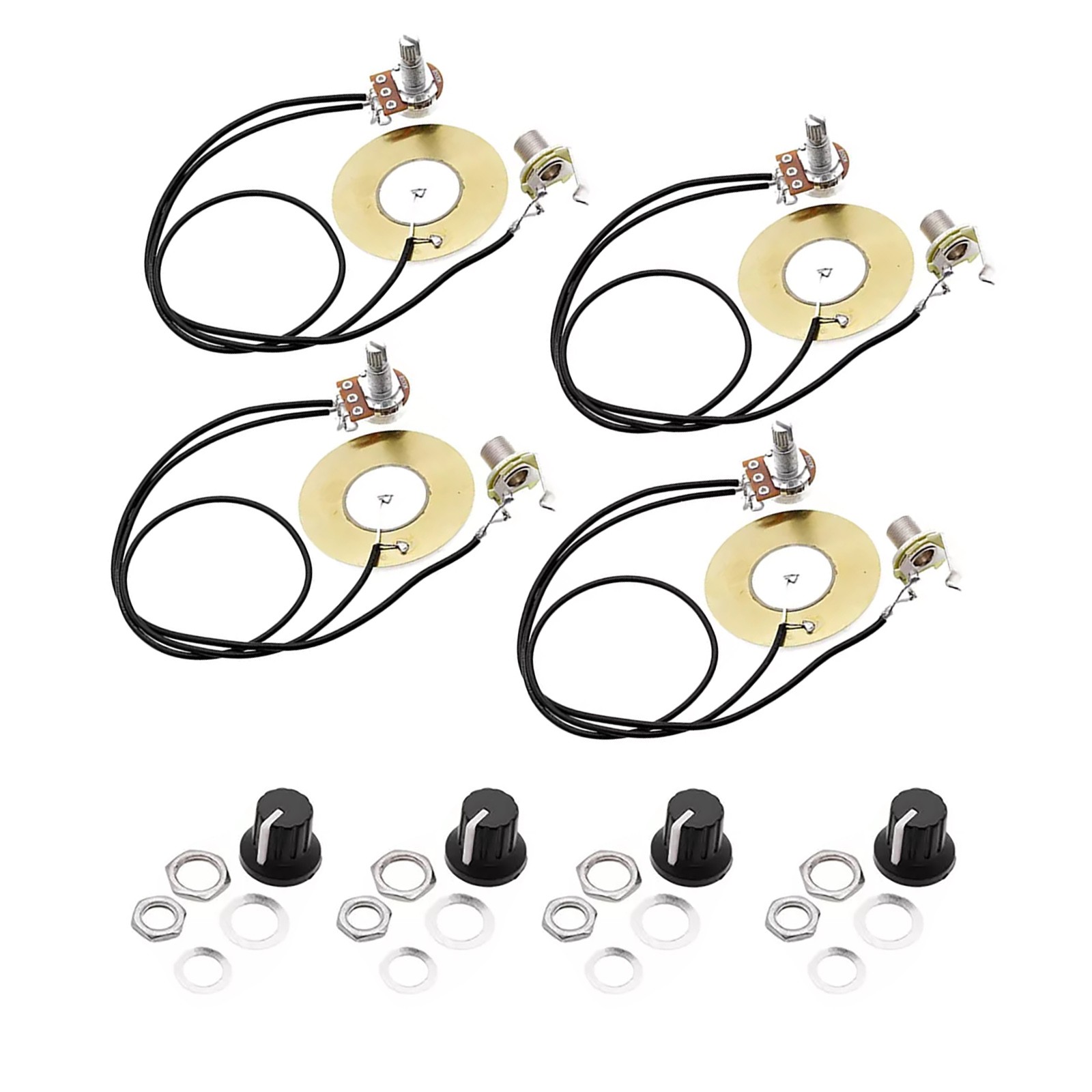4Pcs 50MM Guitar Violin Piezo Transducer Pickup Open Pickup 6.35MM Output New
