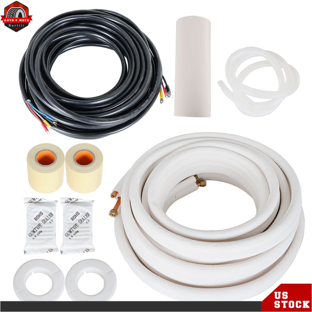 Install Kit Fits For Mini Split Heat Pump Systems 50 Feet 1/4inch - 1/2inc Dia.