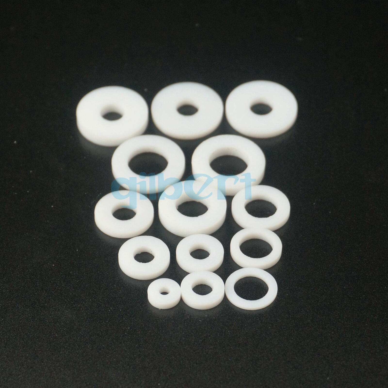 (20) Inner Diameter 15-30mm Thickness 1-3mm PTFE Washer Gasket Sealing Spacer