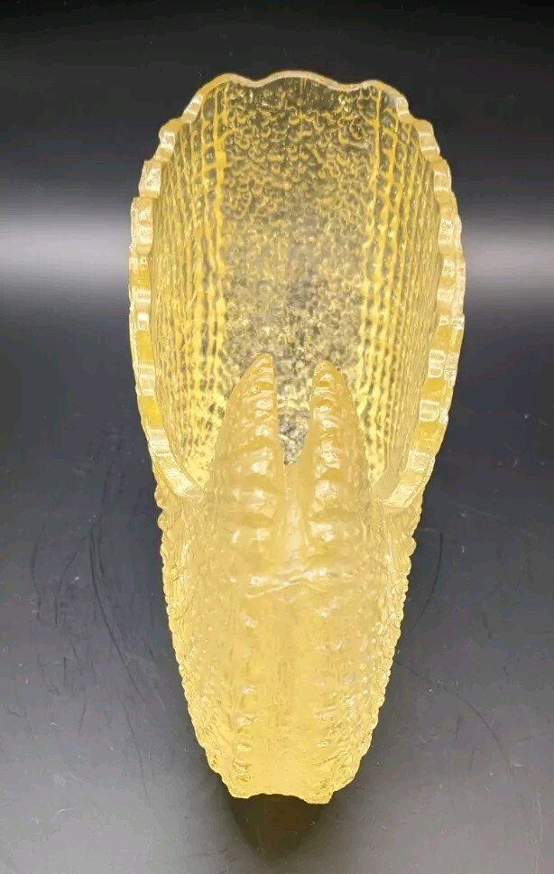 Nautilus Planter, Yellow Textured Lucite