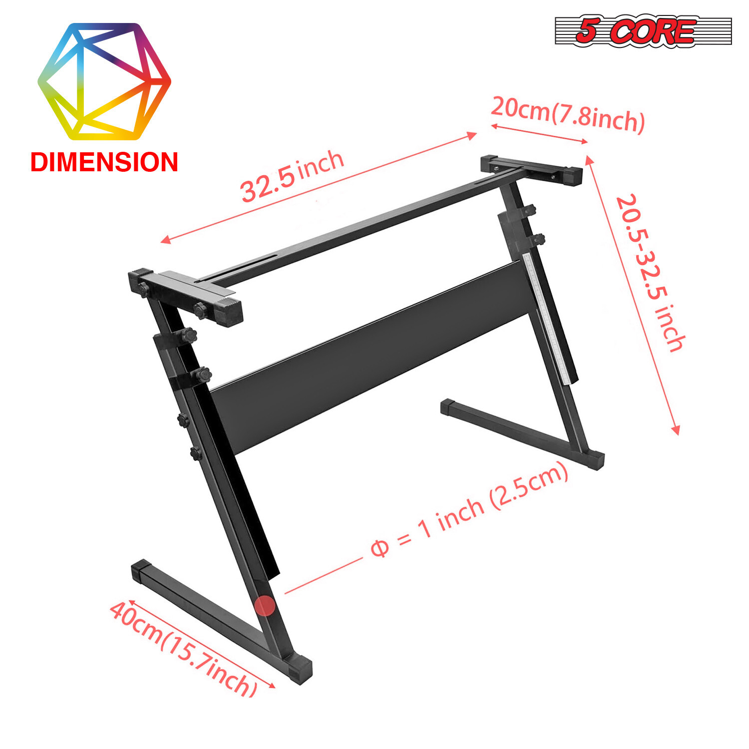 5Core Piano Keyboard Z-Style Stand Electronic Organ Rack Folding Adjustable