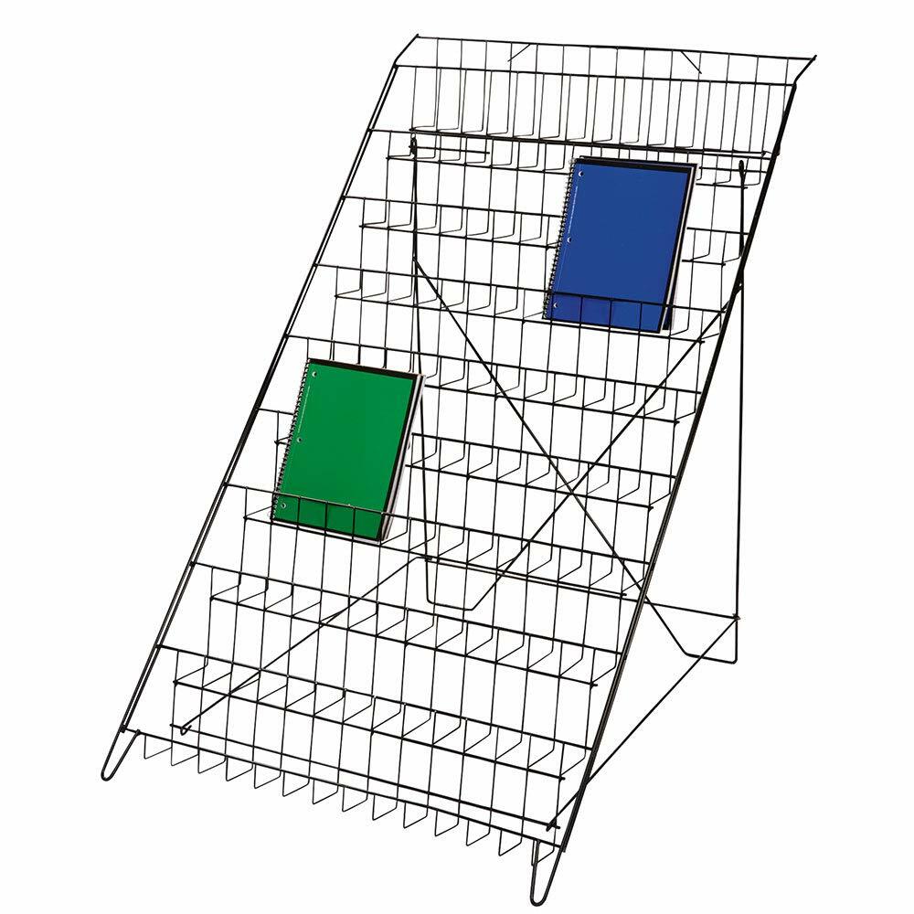 Black Floor Standing Wire Rack 10 Shelf 46'' High x 26 ½”  Literature DVD's