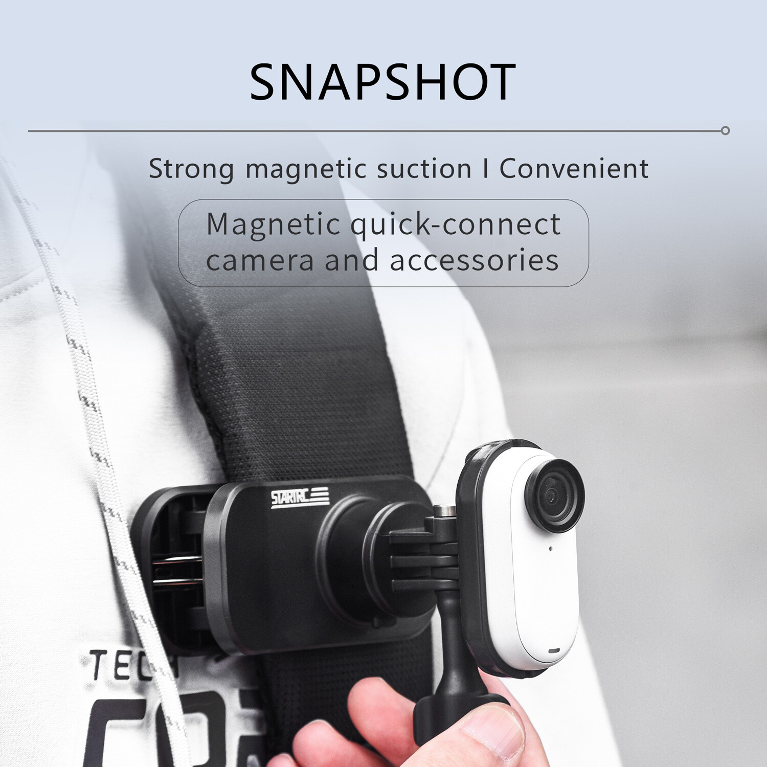 2-Prong Magnetic Fixed Mount Base For Insta360 Go3S/Go3 Adjustable Mount Adapter