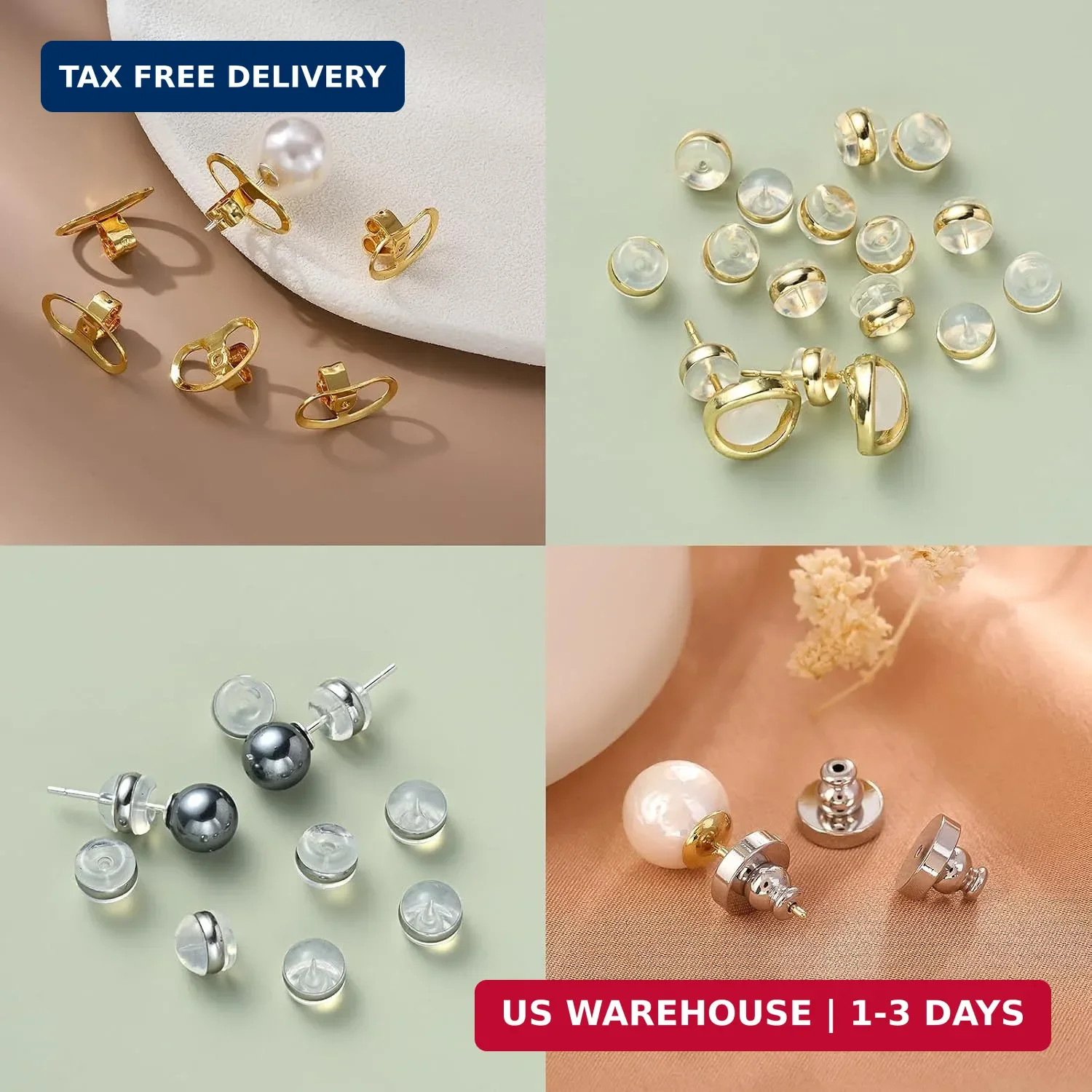 6 Pcs Locking Earring Lifters Replacements, Tight Earring Lifter Backers | Secur