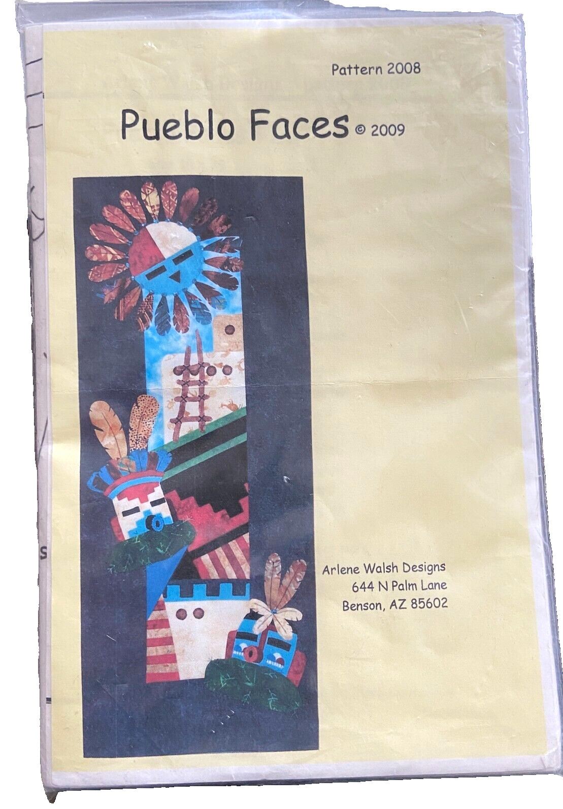 Pueblo Faces by Arlene Walsh Pattern Quilt Southwest 14" x 36" Wall Hanging