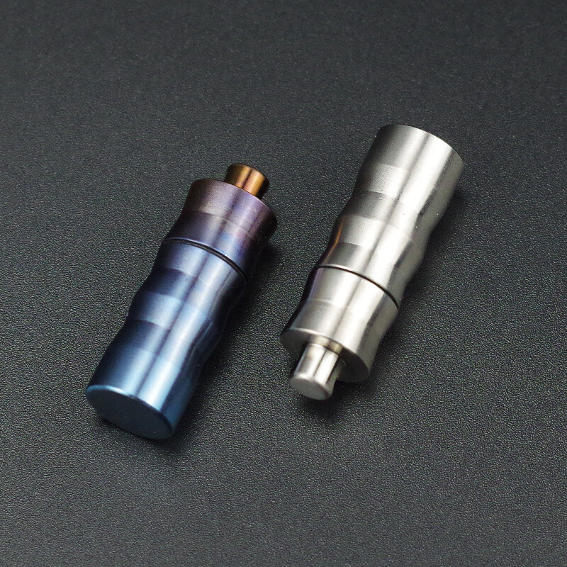 EDC Titanium Pill Case Container Portable Waterproof Box Keychain Pendant