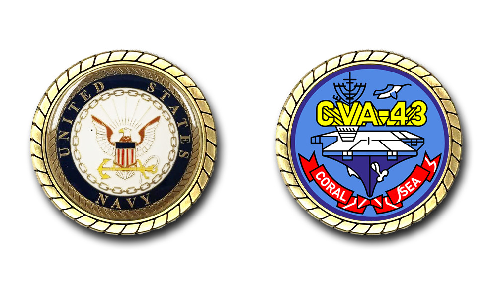 USS Coral Sea CVA-43 US Navy Challenge Coin Officially Licensed