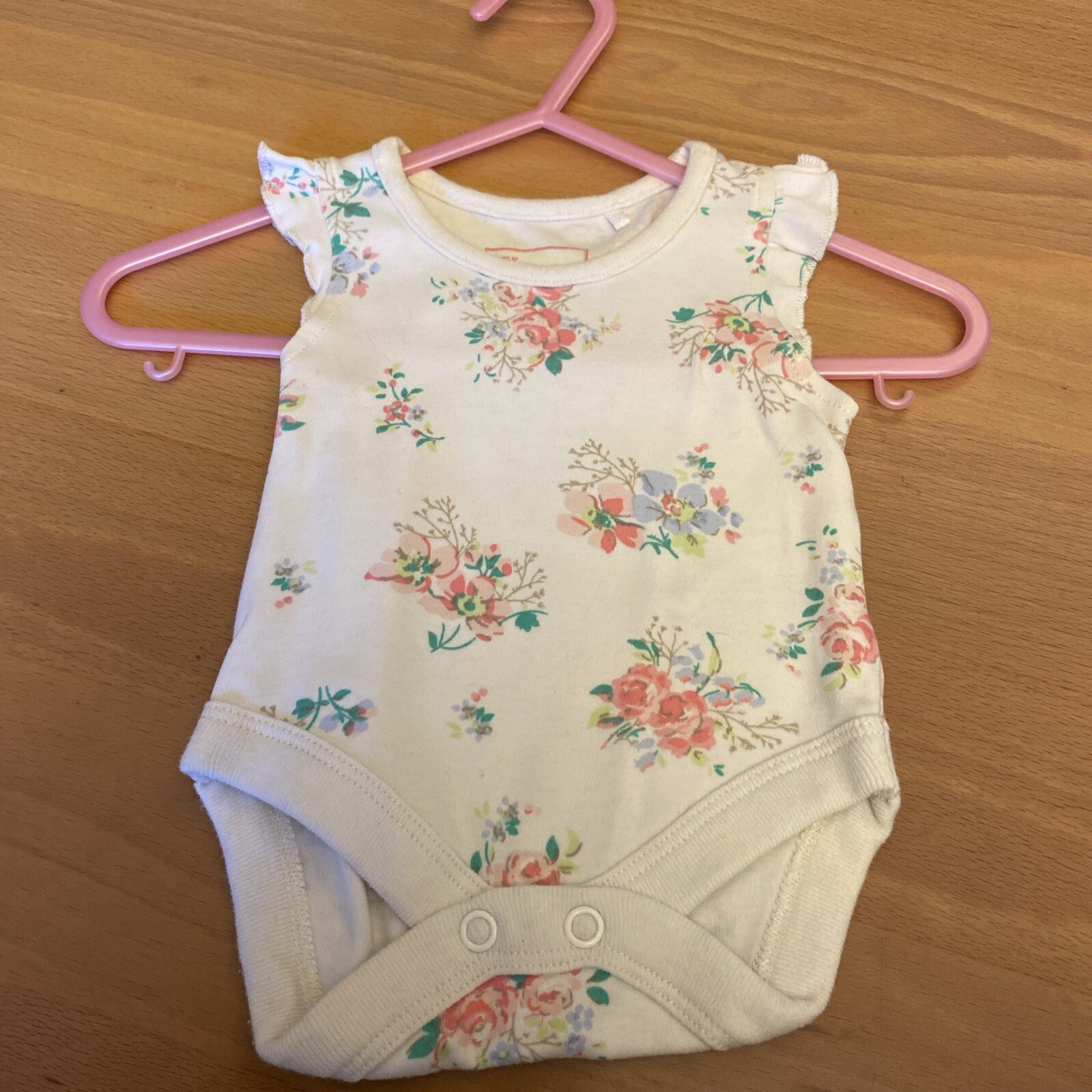 baby girls clothes Newborn 7.5lbs Next White Cotton Floral Sleeveless Vest Top