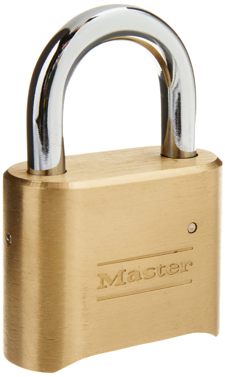Master Lock Padlock, Set Your Own Combination Lock, 2 in. Wide, 4 Pack, Brass