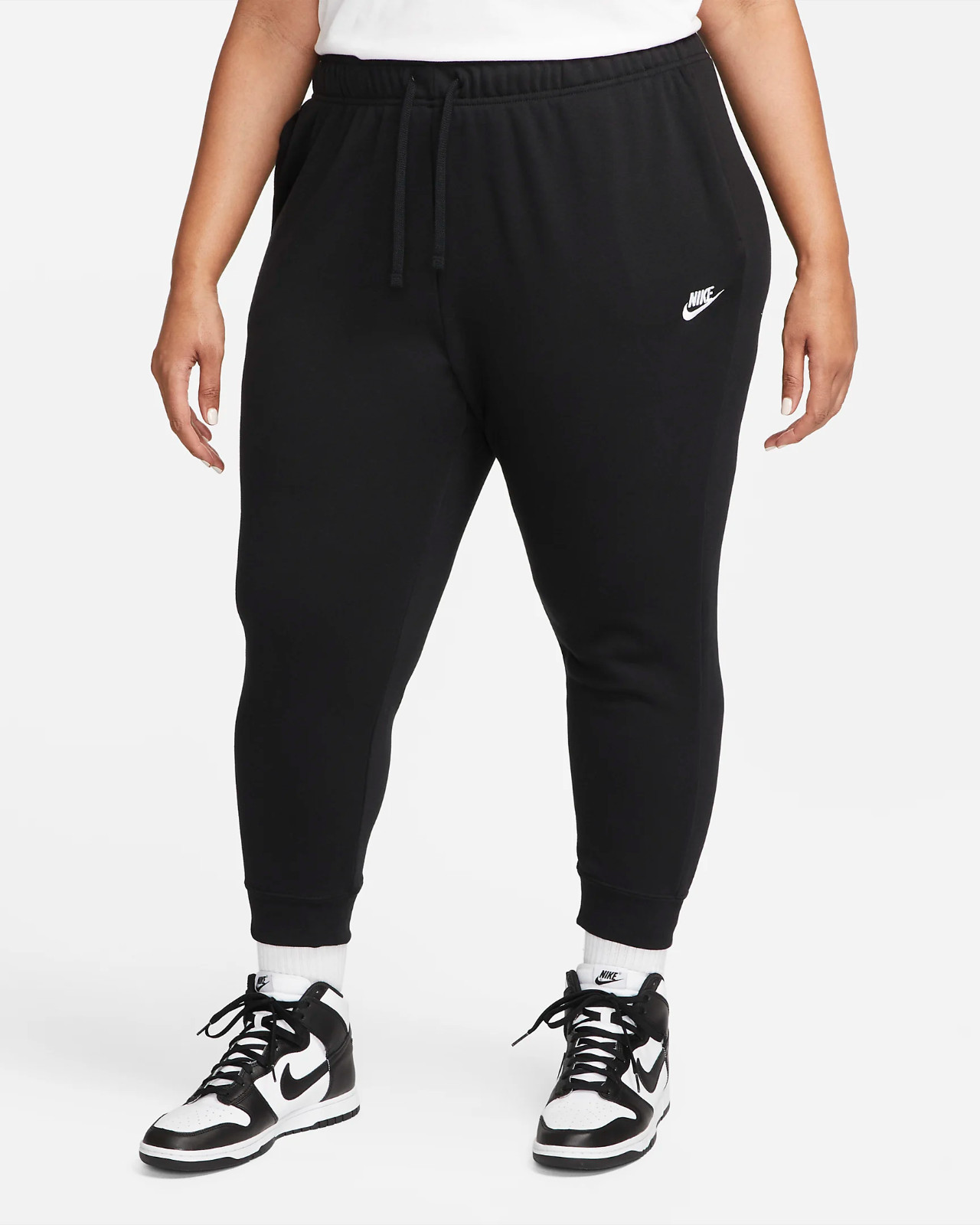 Nike Sportswear Women's Black/White Club Fleece Joggers (DV5085-010) Size 3X