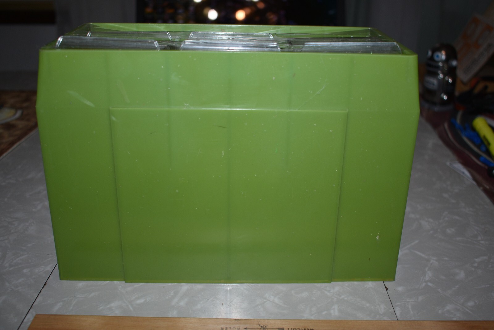 Retro 70s Akro-Mils Avocado Green Plastic 9 Drawer Bits & Bobs Storage Organizer