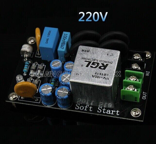 100A 220V Class A Power Amplifier Soft Start Delay Temperature Protection Board