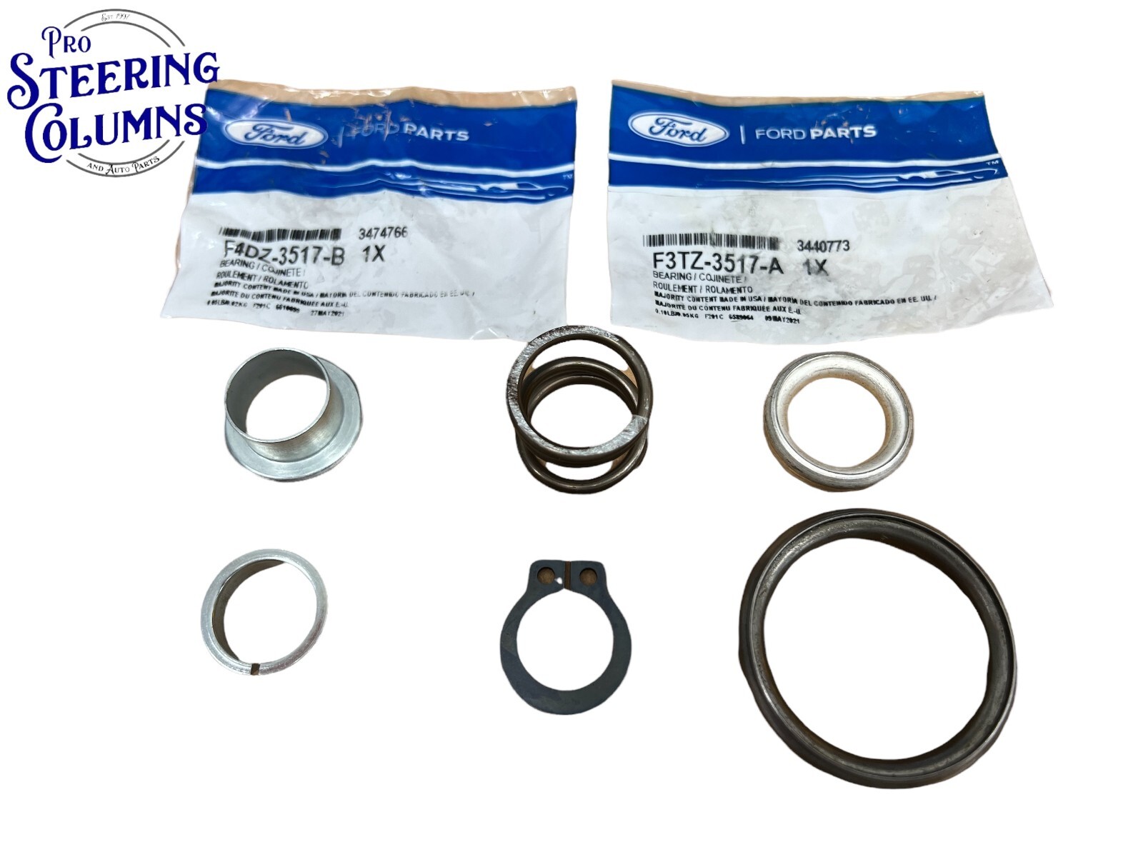 1992 UP FORD STEERING COLUMN UPPER & LOWER BEARING KIT FOR TILT/NO TILT BK206!