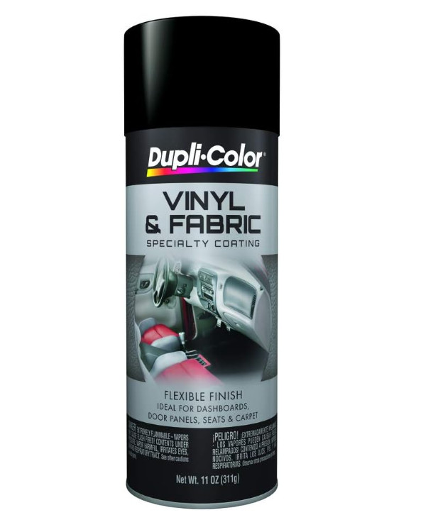 Dupli-Color (HVP106-6 PK Flat Black Vinyl+Fabric Coating-11 oz.Aerosol,Case of 6