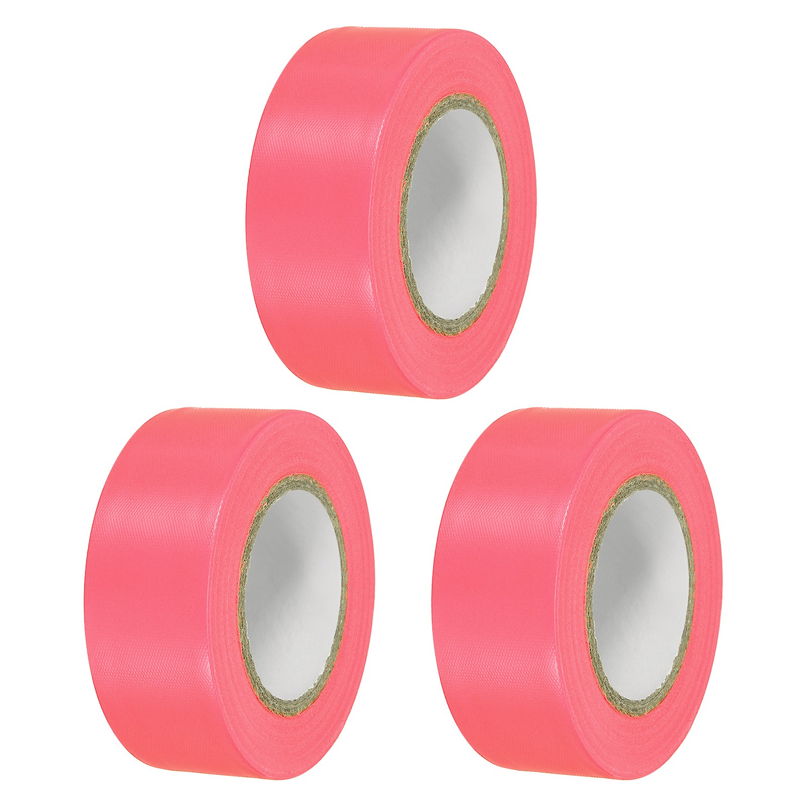 Flagging Tape 1.2"x148', 3pcs PVC Non-Adhesive Neon Marking Tape, Pink