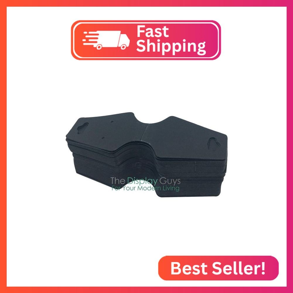 The Display Guys Pack of 100 pcs 1 7/8" X 4 3/4" inch (48mm x 123mm) Matte Black