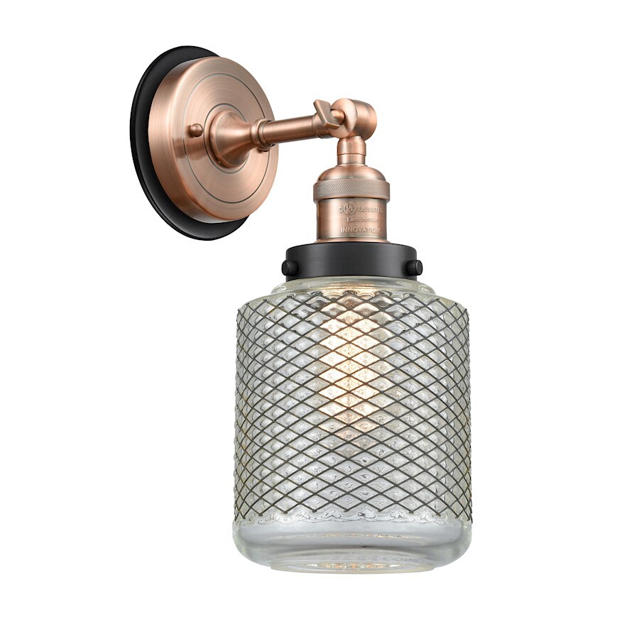 Innovations FR Stanton 1 Light Sconce, CP - 203AC-BPBK-HRBK-G262