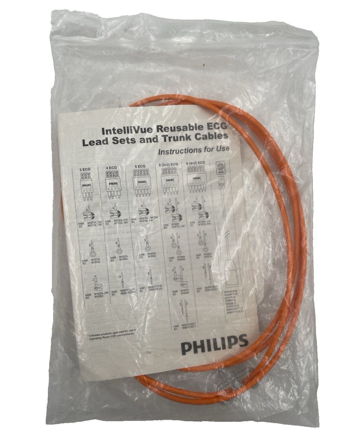 Philips CBL OR 5-Lead ECG Trunk Cable, AAMI/IEC REF 989803170181