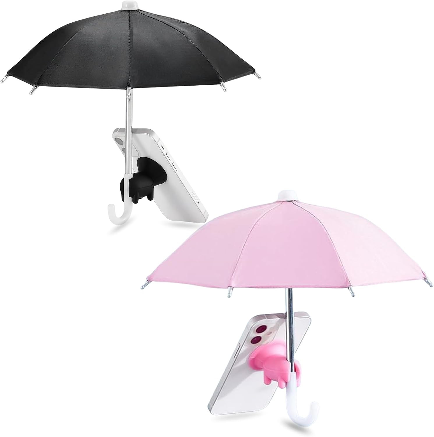 2 Pcs Phone Umbrella for Sun, Universal Cell Phone Umbrella Sun Shade, Mini Pig