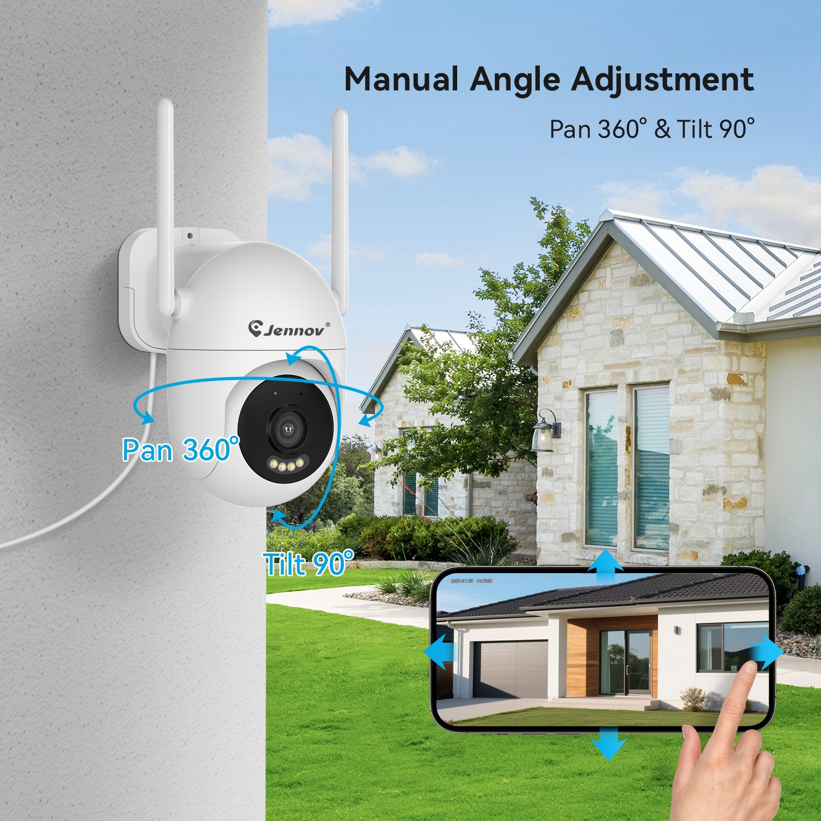 Wireless Security Camera System WIFI PTZ Outdoor Weatherproof Camera 5MP 1TB NVR