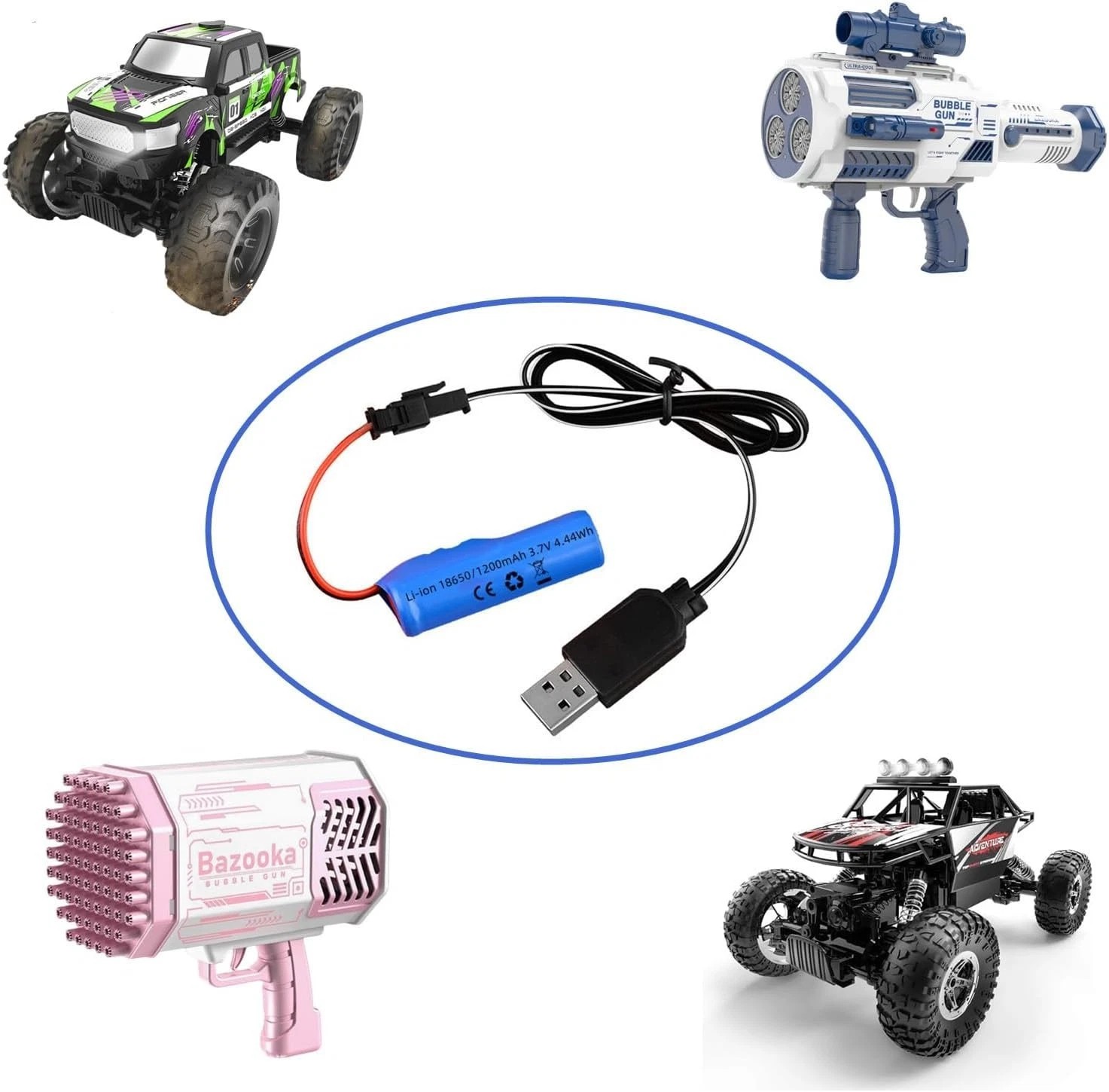 NEW 5PCS 3.7V USB Charger Cable Compatible RC Car RC Plane RC Tank RC