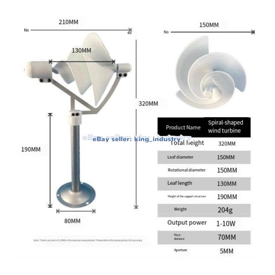 Mini Spiral Wind Turbine for Science Experiment - Power Generation