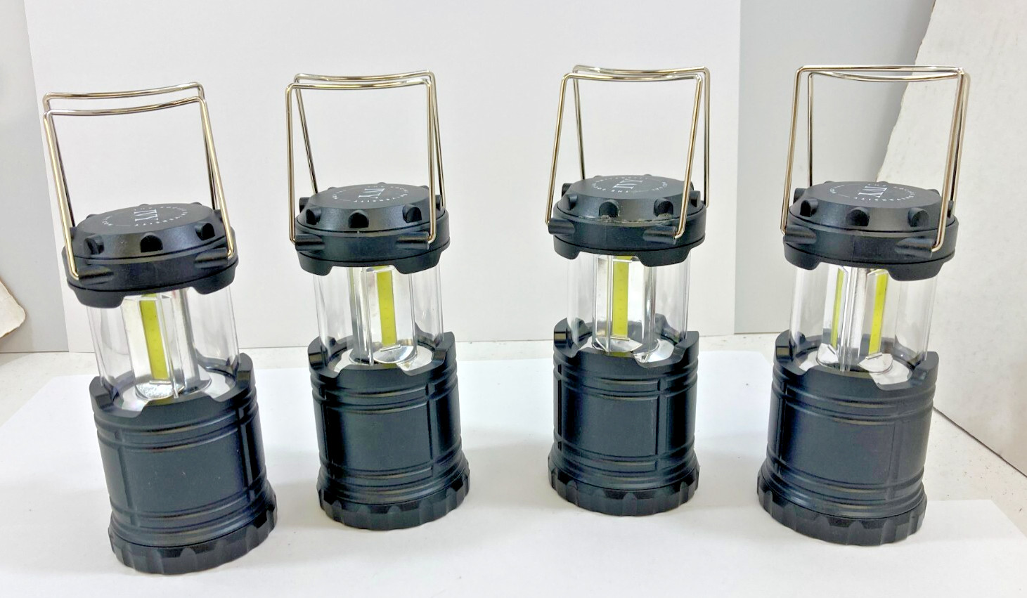 Box of 4 ~ LED Small Camping Lantern ~ Collapsible Portable Camping Lamp ~ NEW