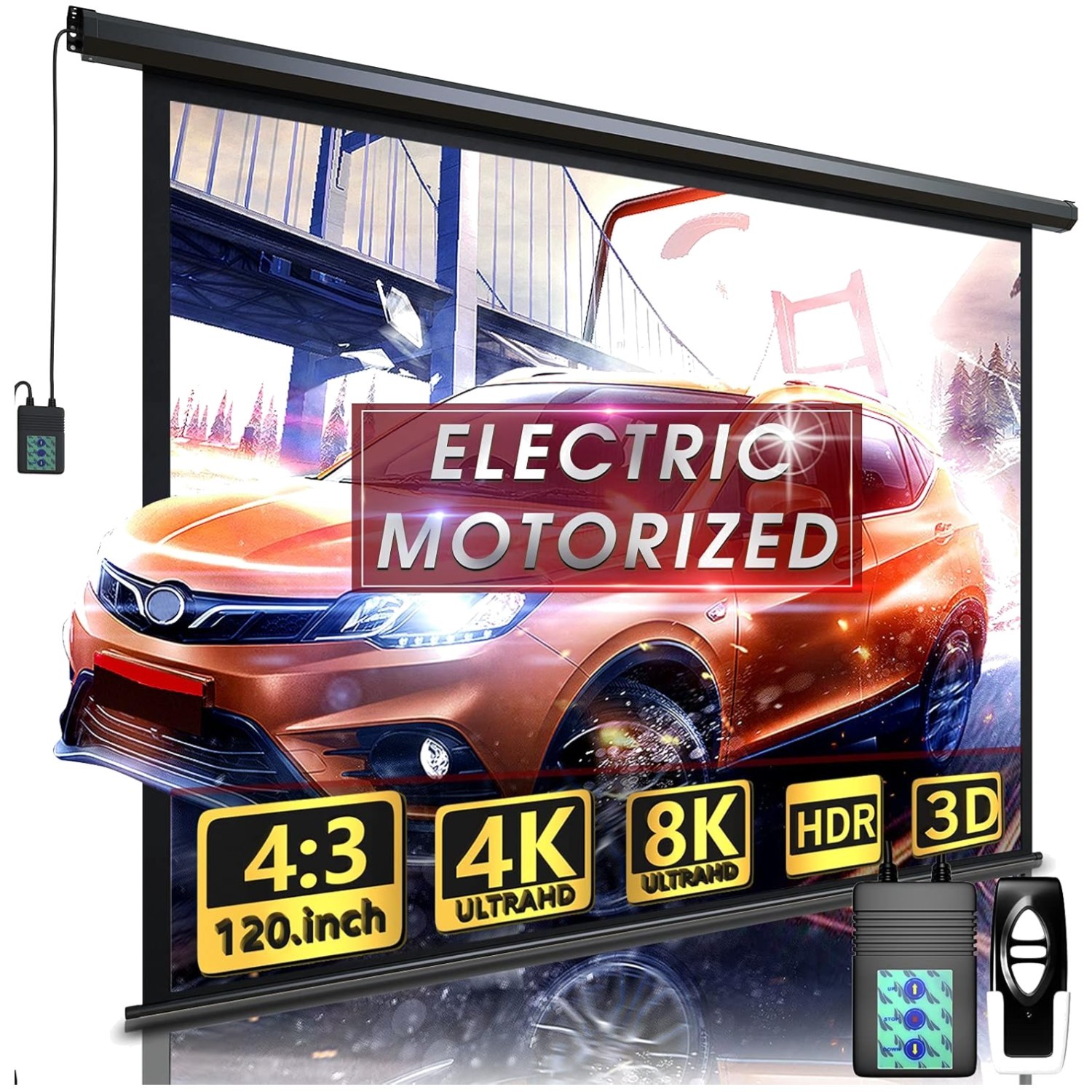Motorized Projector Screen - Indoor and Outdoor Mo