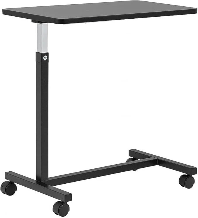 Overbed Table on Wheels Height Adjustable 30” to 42” Rolling Home Medical Table