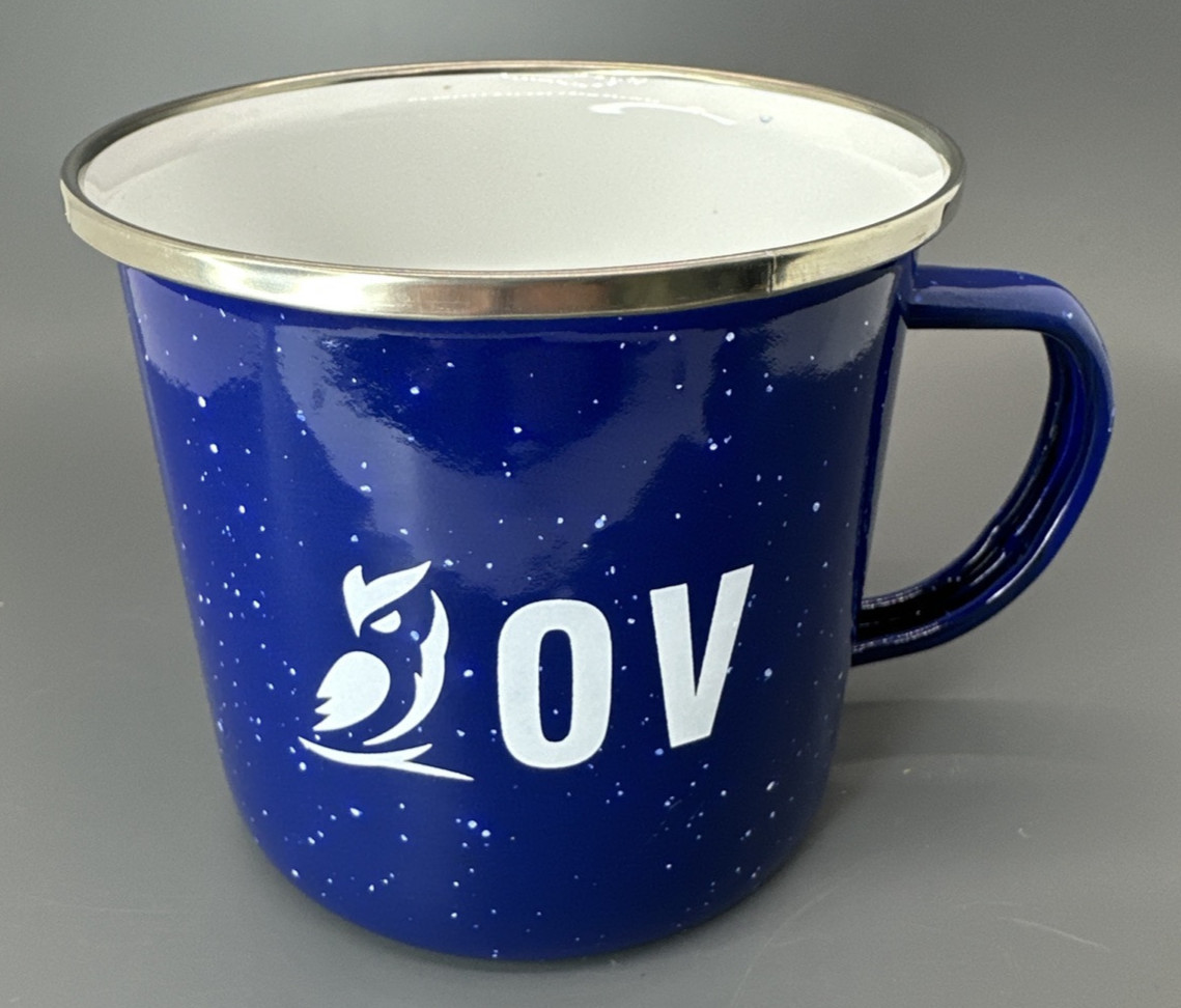 Outdoor Vitals "Ariel" Metal Camp Mug 16oz. 400ML Blue Speckle Finish NEW