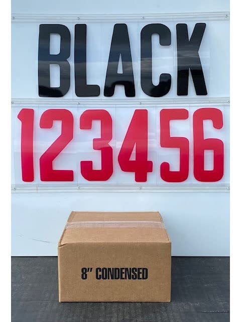 Outdoor Flexible Sign Letters Condensed Style 8" x 8-15/16" | Black/Red | 300 ct