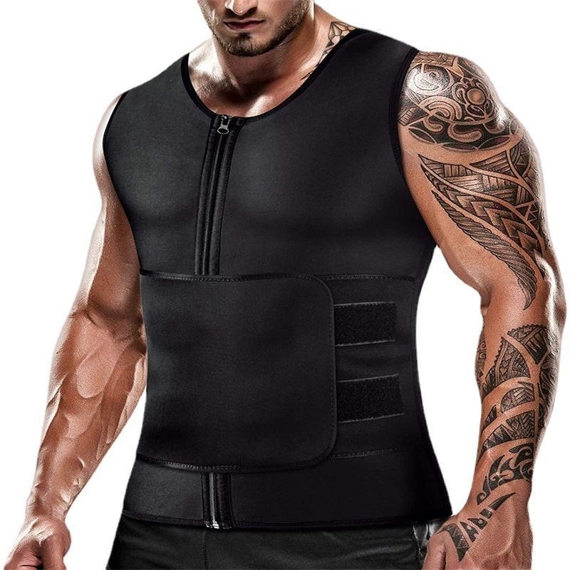 Men Neoprene Sweat Vest Waist Trainer Slimming Body Shaper Gym Workout Shirt