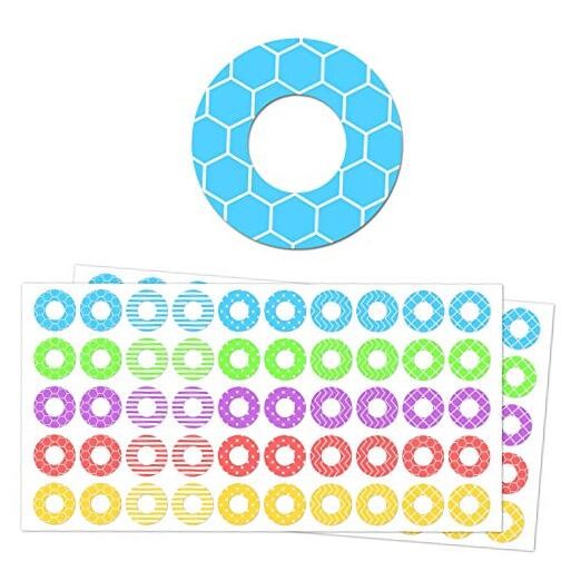2000 Pack, Hole Reinforcement Stickers Labels - 0.25", 20 Assorted Designs