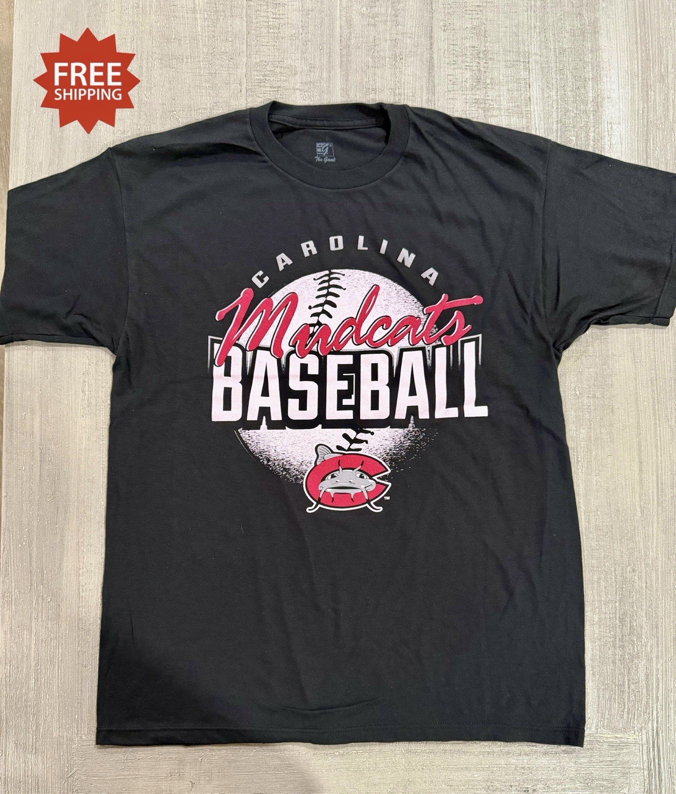 Carolina Mudcats Minor League Baseball Black T-Shirt - Sz L / Large - NEW - USA
