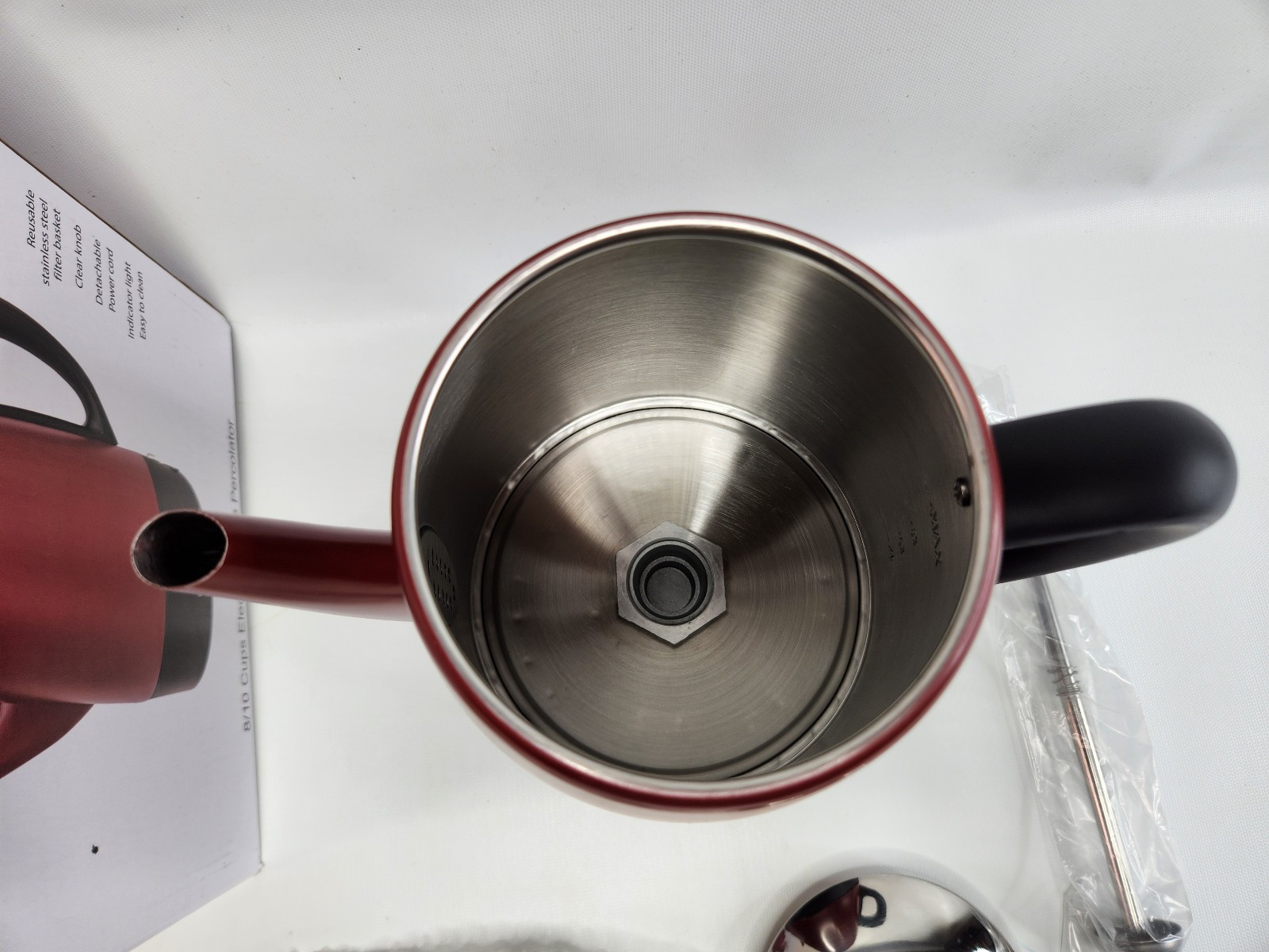Moss & Stone Electric Coffee Percolator – Red Body Coffee Maker EPMRD-8MS