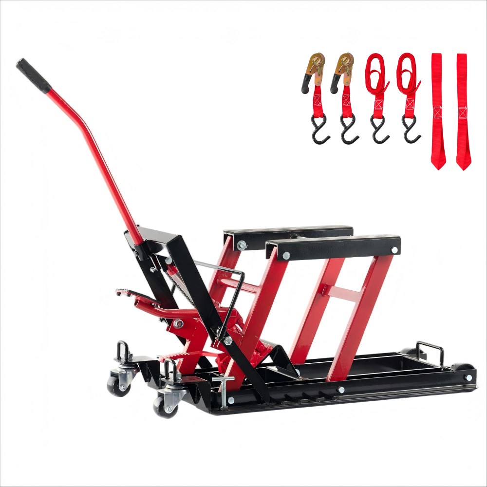 Heavy Duty Steel ATV Motorcycle Lift 1500LBS, Hydraulic Foot Operated Jack