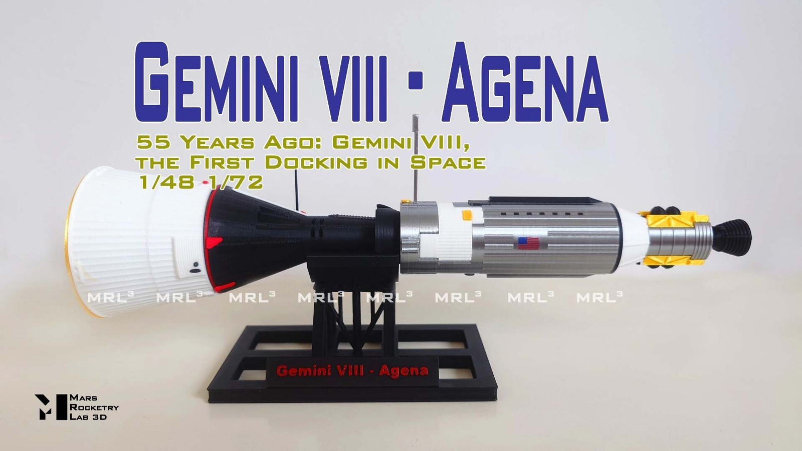 1:72 1:48 Scale USA Gemini-Agena Spacecraft Rocket Model 3D Painted Model