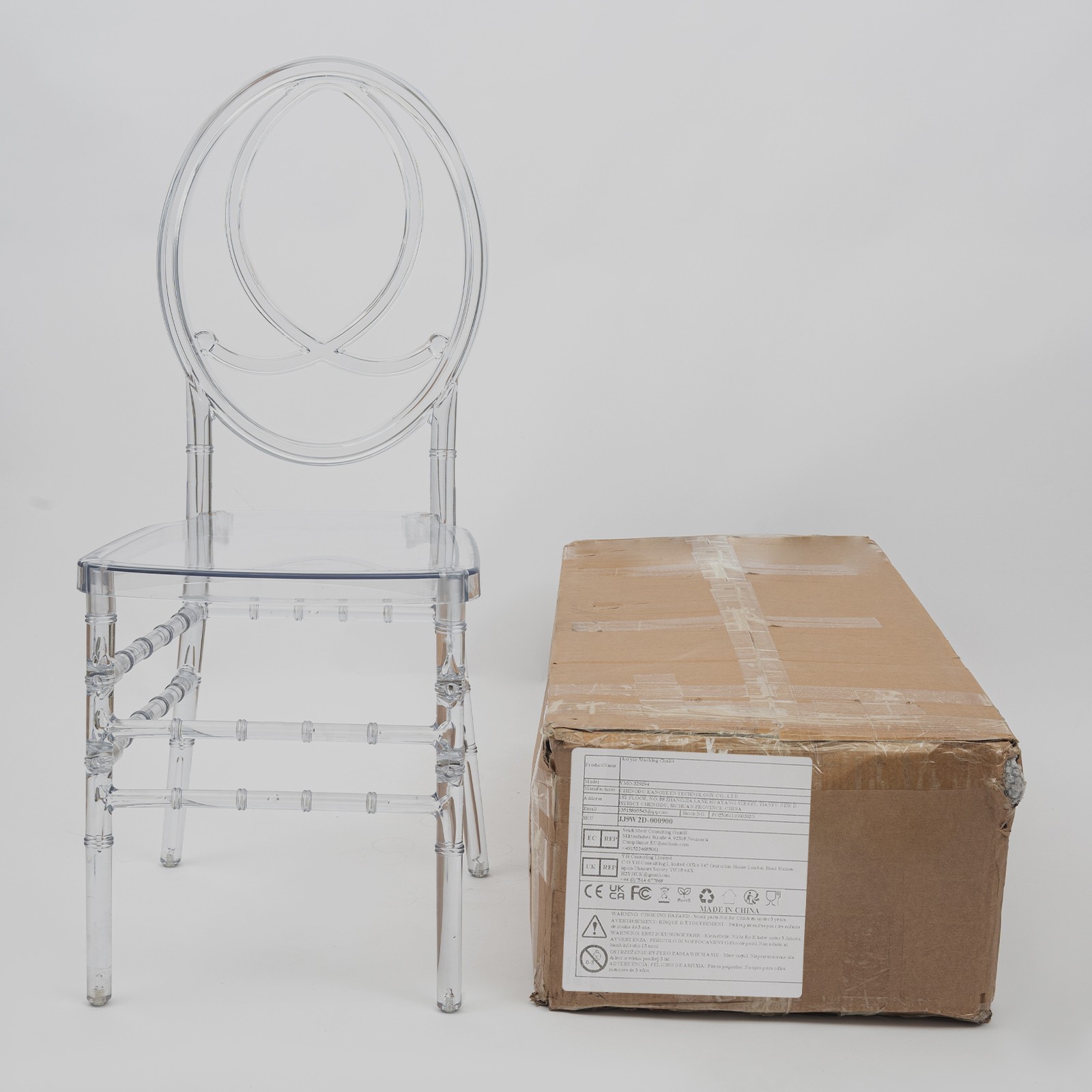 4PC Chairs Clear Dining Stools Elegant Party Event Wedding Decor for Living Room