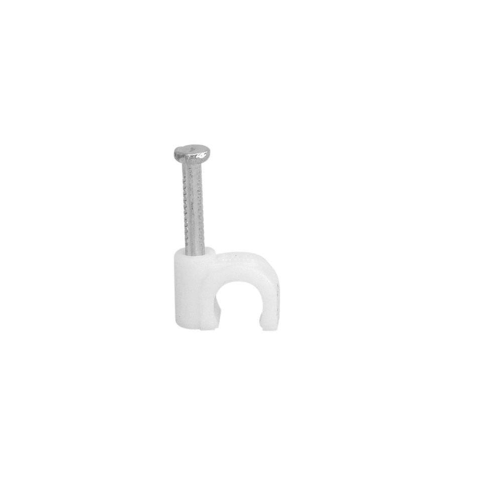 Your Cable Store 100 Pack White Ethernet / RG59 / 6mm Nail in 100 Pack, white