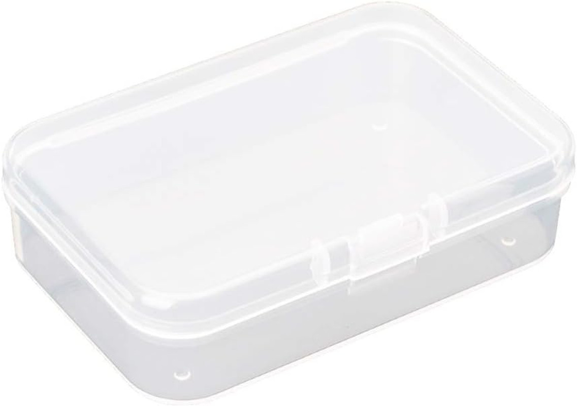 Clear Polypropylene Rectangle Mini Storage Containers Box with Hinged Lid for Ac